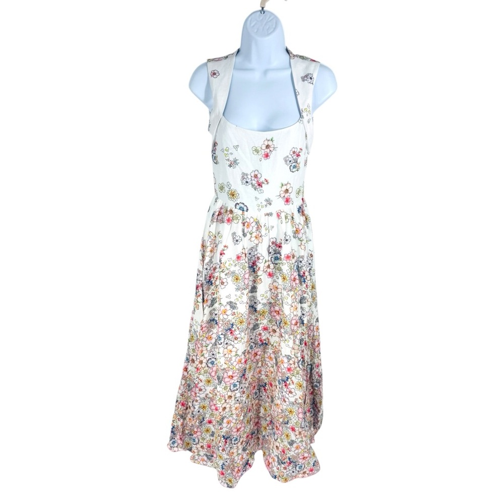 Gül Hürgel Pesco Floral Linen Midi Dress NWT Size XS